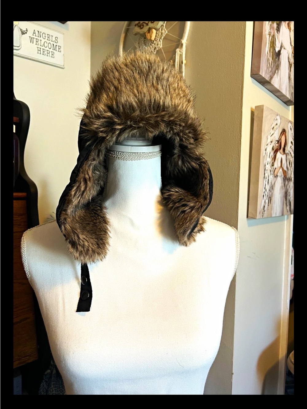 Banana Republic Unisex Brown Faux Fur Trapper Hat